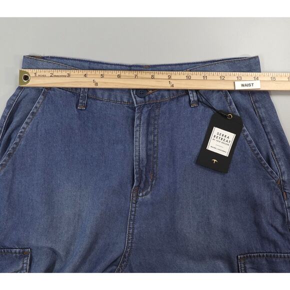 Womens Cargo Joggers Pants 2 High-Rise Lyocell Crop Lightweight Comfy - Picture 13 of 16